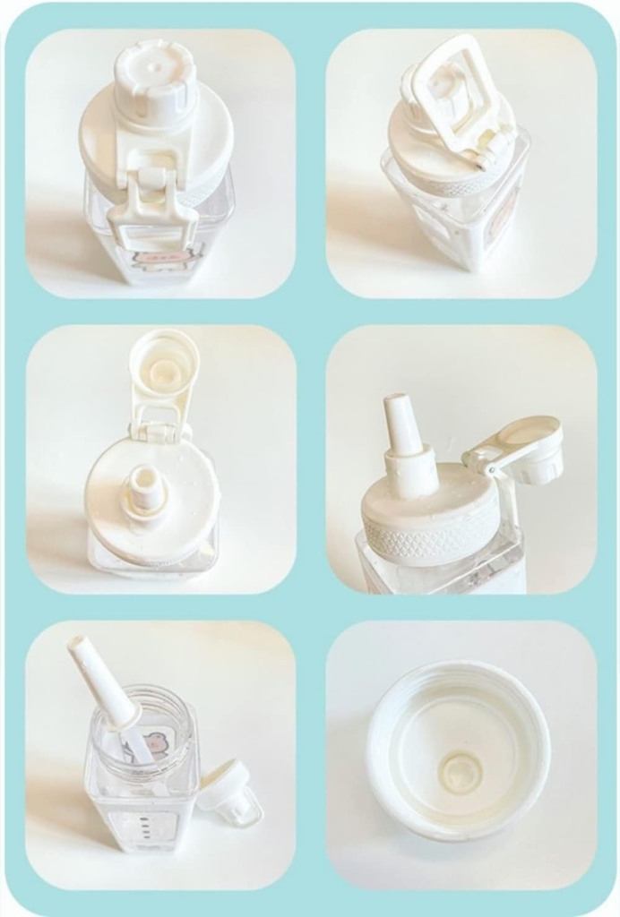 700ml Kawaii Water Bottle with Straw and Sticker Outdoor