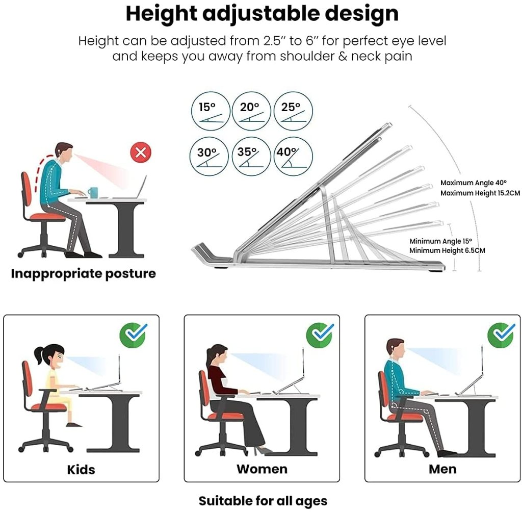 Foldable Aluminium Laptop Stand Office & Stationery
