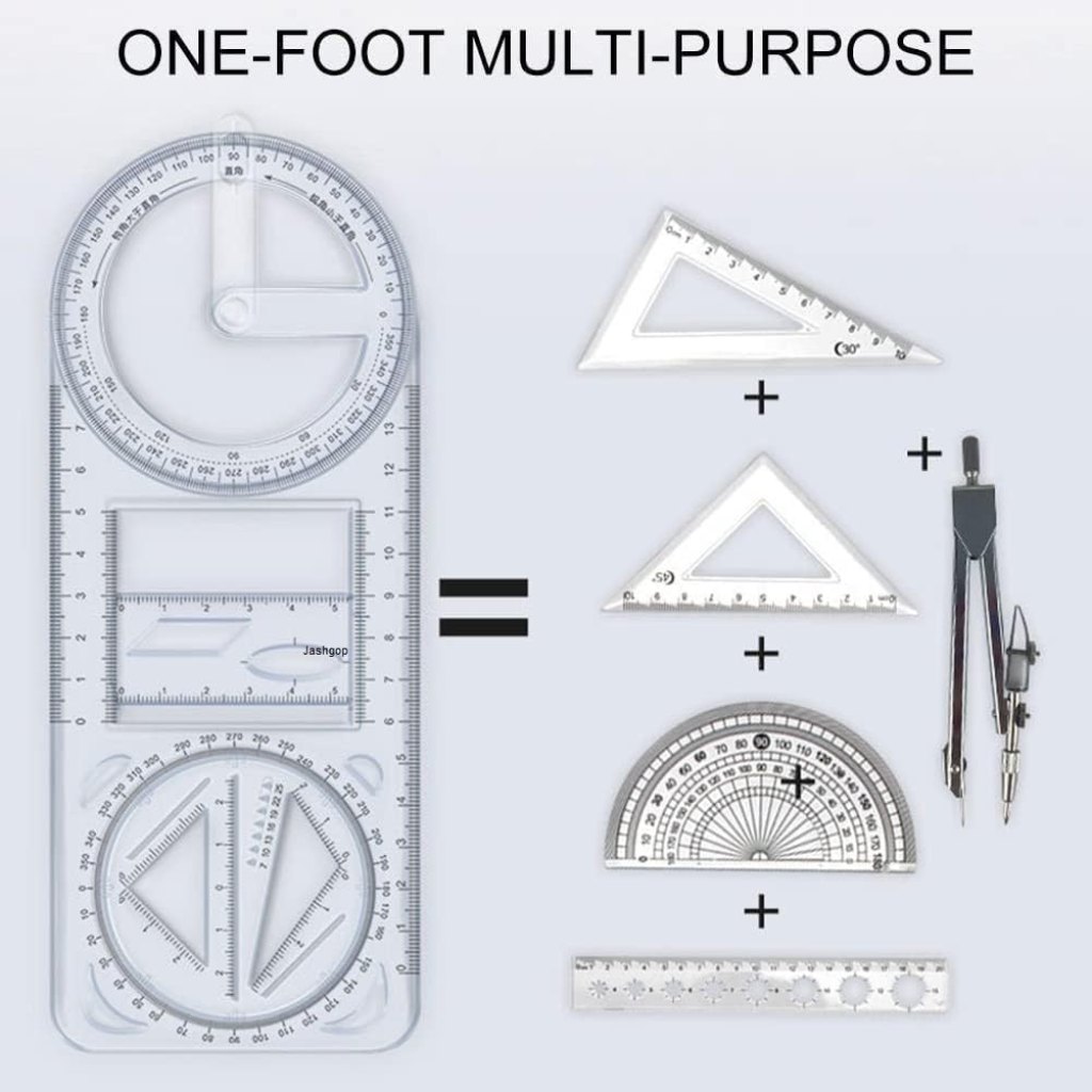 Geometric Drawing Stencil Ruler Office & Stationery