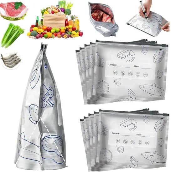 10 pcs Reusable Aluminum Foil Bag Food Storage Kitchenware