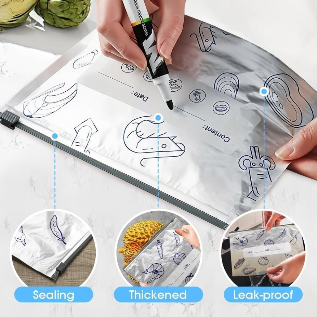 10 pcs Reusable Aluminum Foil Bag Food Storage Kitchenware