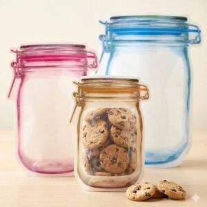 3 Pcs Food Storage Jar Zip lock Bags Kitchenware