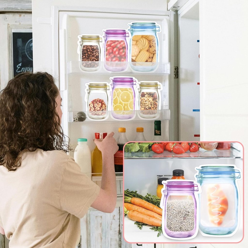 3 Pcs Food Storage Jar Zip lock Bags Kitchenware