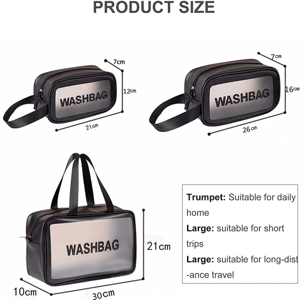 3 pcs Wash Bag cosmetic Bags