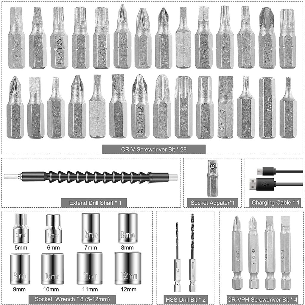 47 in 1 Cordless Electric Screwdriver Set Automotive