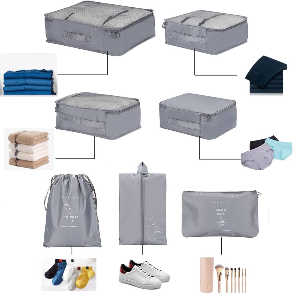 7 Pcs Travel organizer pouch bag Travelling Bags