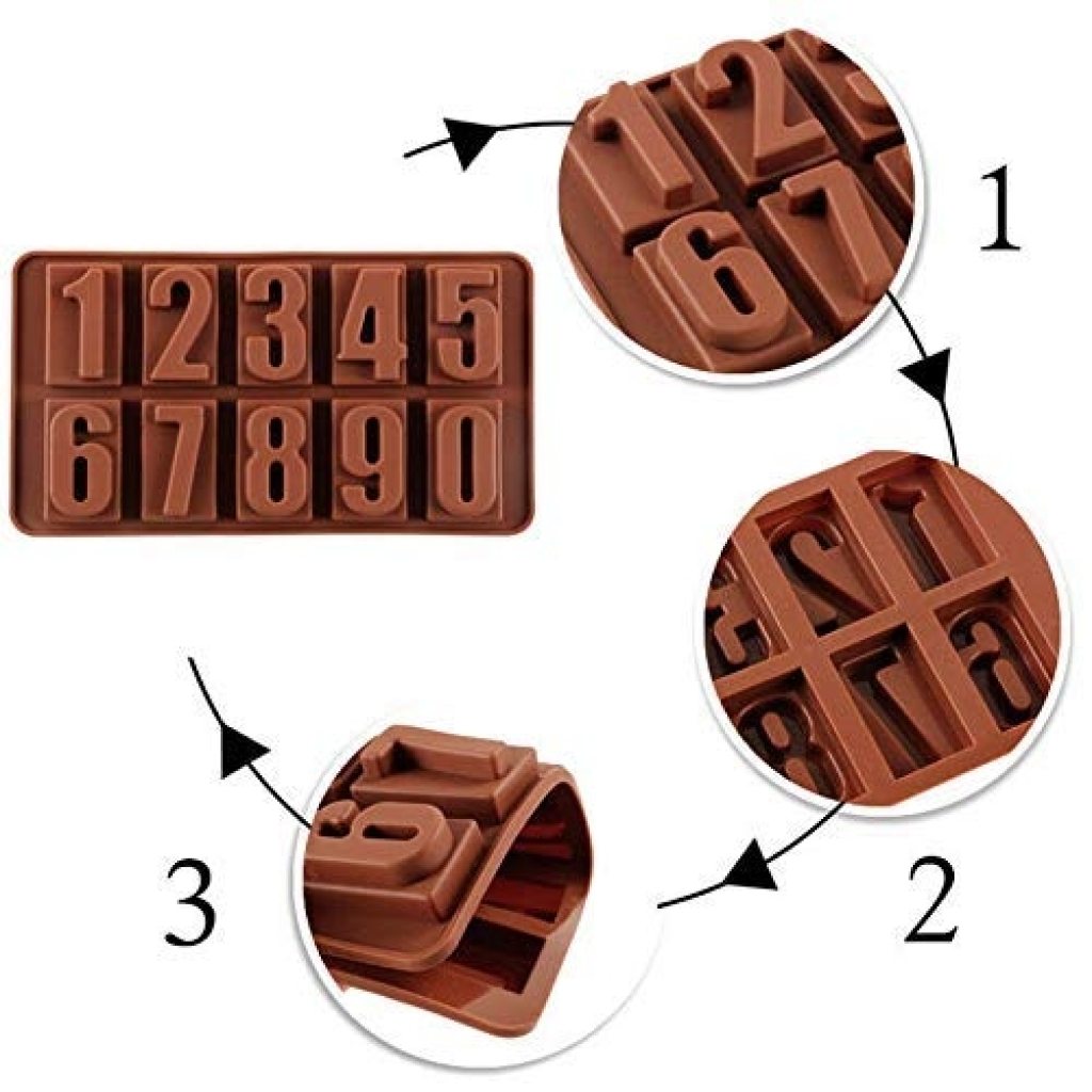 Numeric Chocolate Mould Silicone Ice Cube Tray Kitchenware