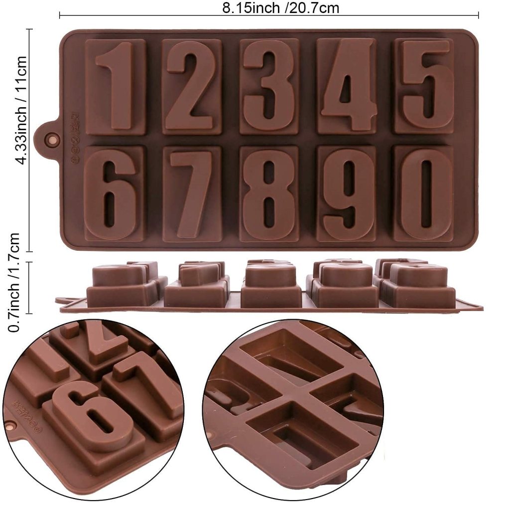 Numeric Chocolate Mould Silicone Ice Cube Tray Kitchenware