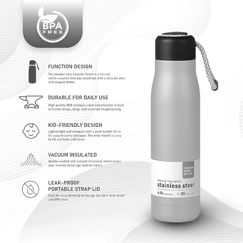 SS Vacuum Insulated Bottle 500ml Home & Kitchen