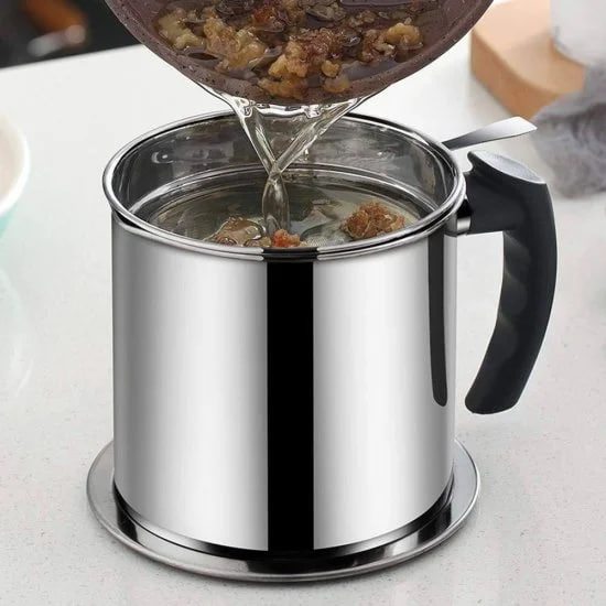 Stainless Steel Oil Filter Pot Kitchenware
