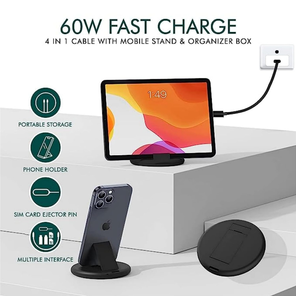 Travel Data Cable Set 60W Mobile Accessories