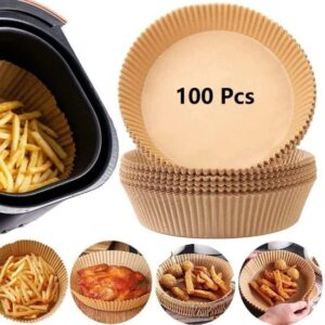 100 PCS Round Air Fryer Paper Sheets Disposable Kitchenware