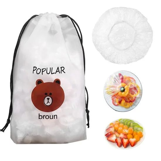 100 pcs Plastic Bags Food Cover Kitchenware